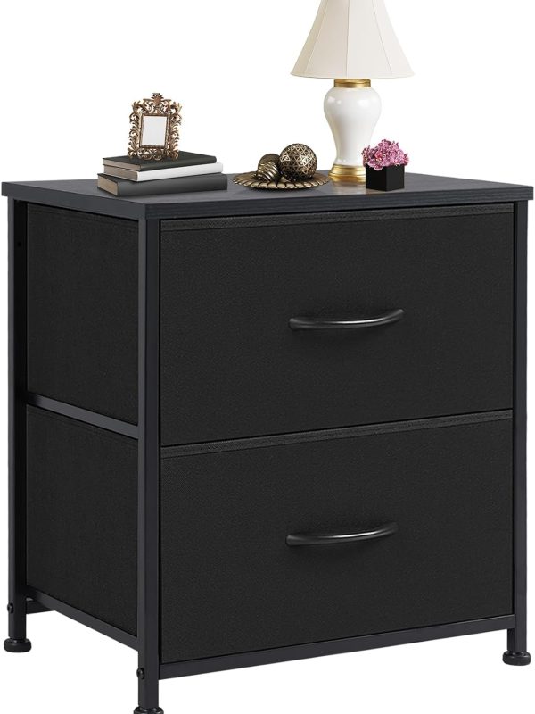 Nightstand with fabric drawers